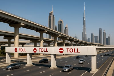 Modern toll road infrastructure in Dubai Modern toll road infrastructure in Dubai